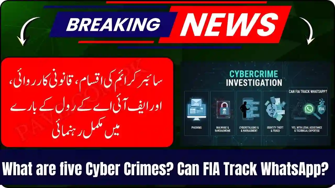 What are five Cyber Crimes Can FIA Track WhatsApp