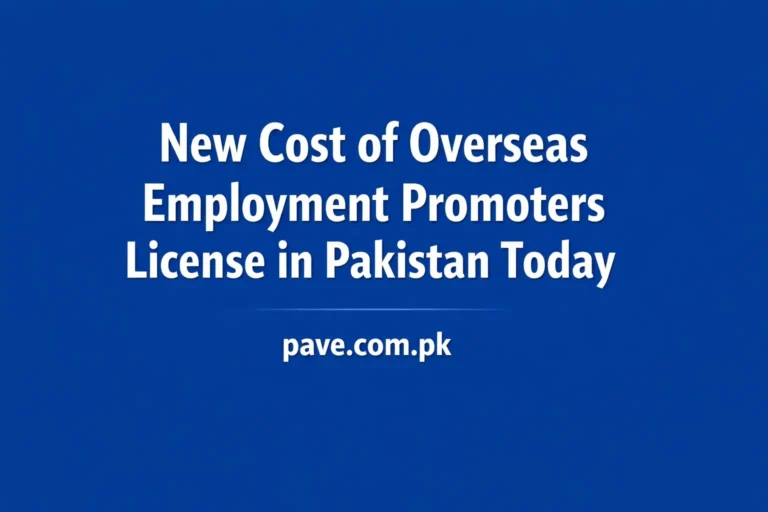What is the New Cost of Overseas Employment Promoters License in Pakistan Today