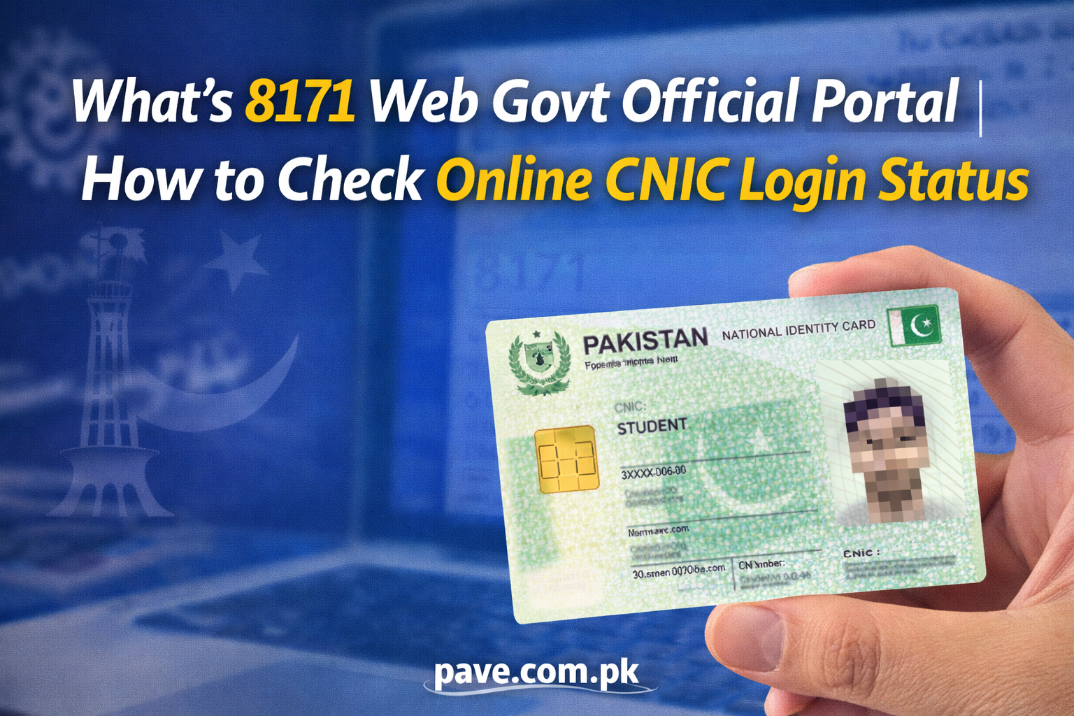 Whats 8171 Web Govt Official Portal How to Check Online CNIC login Status