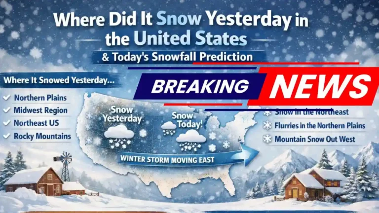 Where did it Snow Yesterday in the United States and Today’s Snowfall Prediction