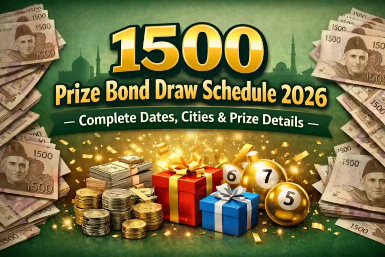 1500 Prize Bond Draw Schedule 2026 – Complete Dates, Cities & Prize Details 9 1500 Prize Bond Draw Schedule 2026