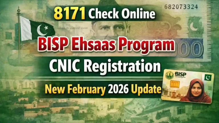 8171 Check Online BISP Ehsaas Program CNIC Registration New February 2026 Update 8 8171 Check Online BISP Ehsaas Program CNIC Registration