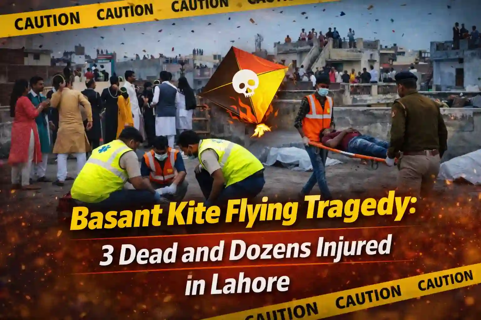 Basant Kite Flying Tragedy 3 Dead and Dozens Injured in Lahore