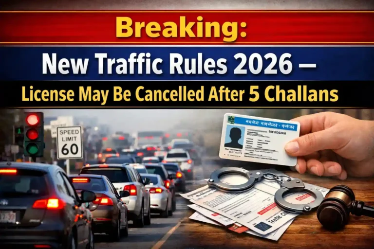 Breaking New Traffic Rules 2026 – License May Be Cancelled After 5 Challans