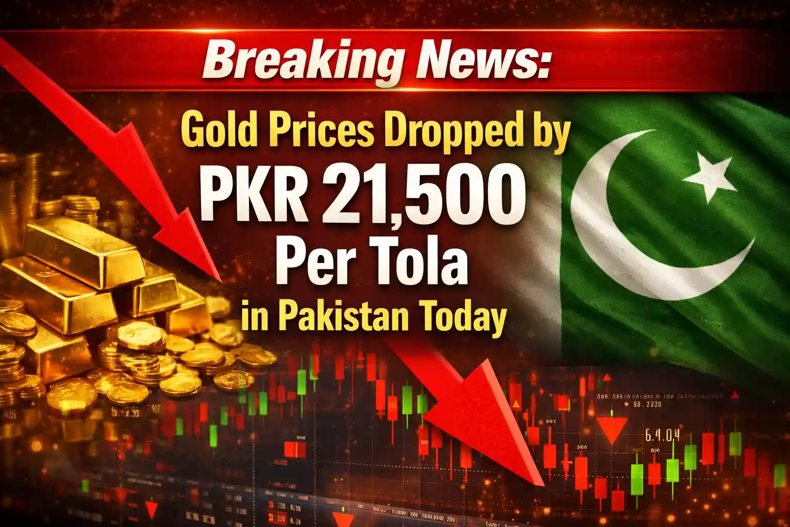 Breaking News Gold Prices Dropped by PKR 21500 Per Tola in Pakistan Today