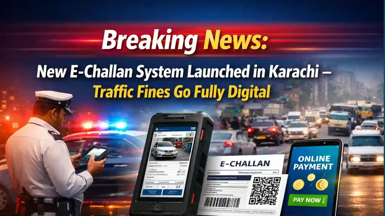 Breaking News New E-Challan System Launched in Karachi – Traffic Fines Go Fully Digital