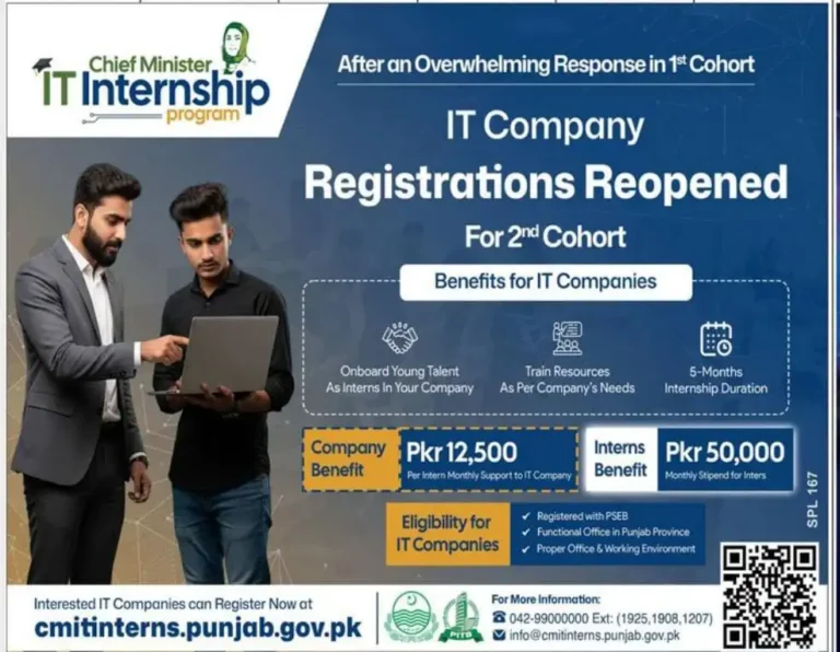 CM IT Internship Program Registrations Reopened for 2nd Cohort in Punjab