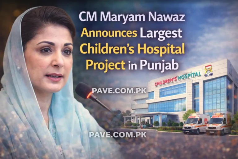 CM Maryam Nawaz Announces Largest Children’s Hospital Project in Punjab
