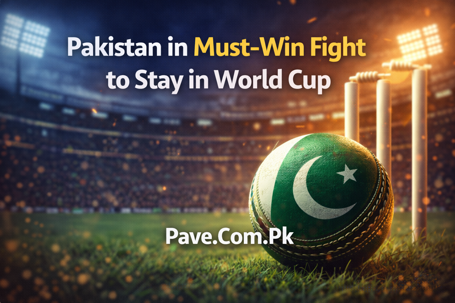 Pakistan in Must-Win Fight to Stay in World Cup 1 Chatgpt ko kahna hay k mujhy short text image py likha ho wala feature image HD me bna kr daen or Pave.Com .Pk ka watermark center me likh kr daen