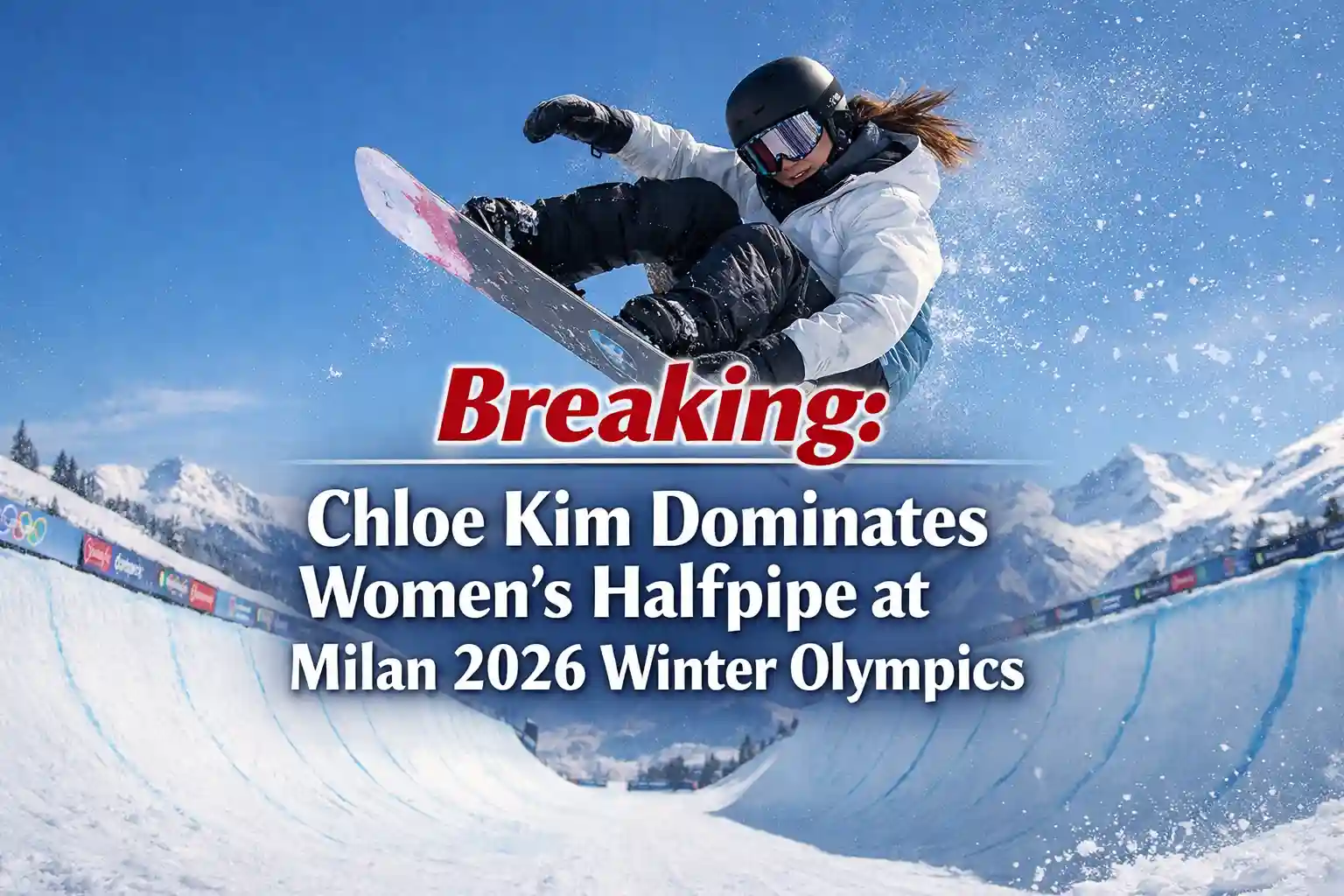 Breaking: Chloe Kim Dominates Women’s Halfpipe at Milan 2026 Winter Olympics 1 Chloe Kim Dominates Women’s Halfpipe at Milan 2026 Winter Olympics