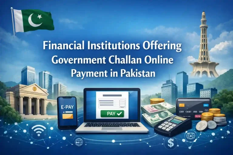 Financial Institutions Offering Government Challan Online Payment in Pakistan