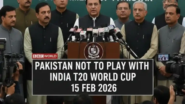 Govt Officials Pakistan Not Play With India in T20 World Cup on 15th February 2026