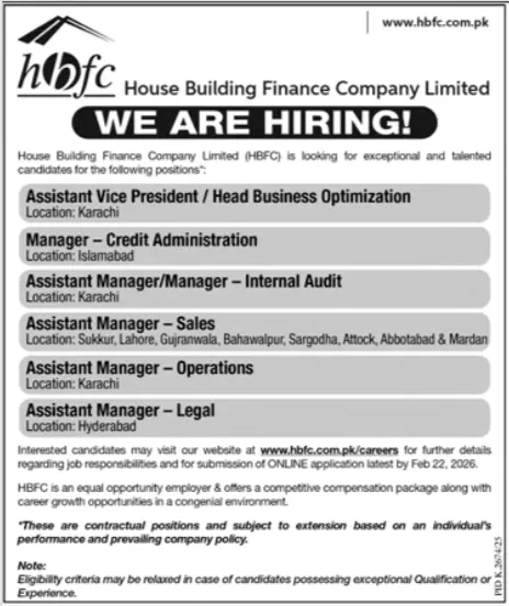 House Building Finance Company Releases Latest Jobs Advertisement 2026 6 House Building Finance Company Latest Jobs Advertisement 2026