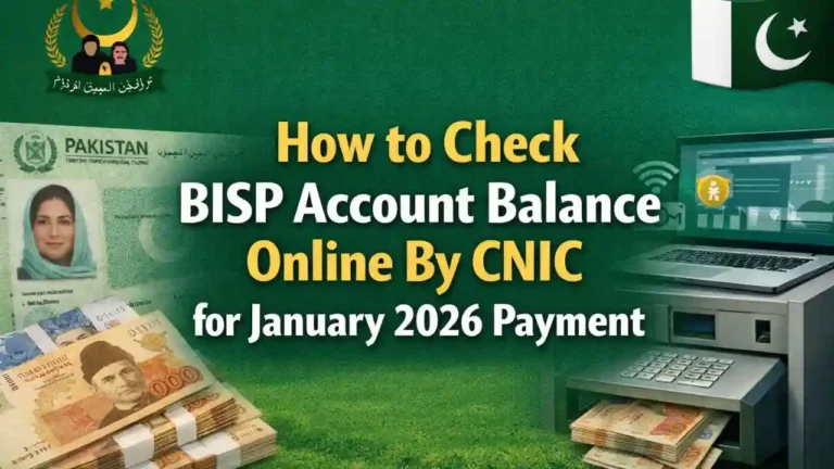 How to Check BISP Account Balance Online By CNIC for January 2026 Payment