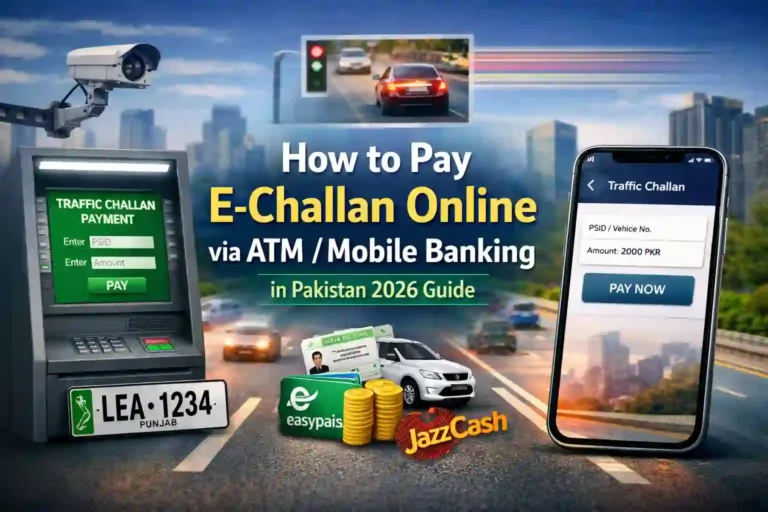How to Pay E-Challan Online via ATM / Mobile Banking in Pakistan 2026 Guide