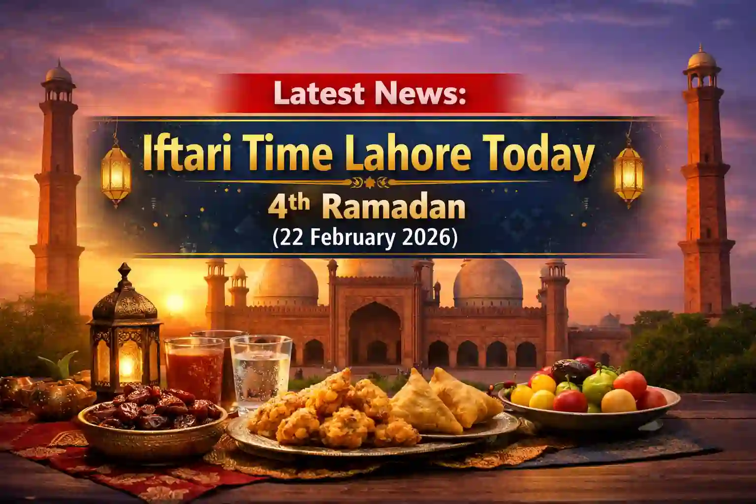 Iftari Time Lahore Today 4th Ramadan (22 February 2026)