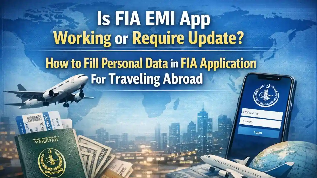 Is FIA EMI App Working or Require Update How to Fill Personal Data in FIA Application For Traveling Abroad
