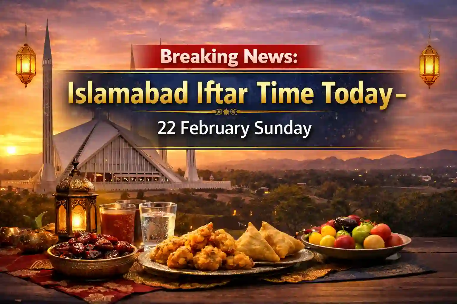 Islamabad Iftar Time Today– 22 February Sunday