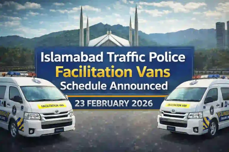 Islamabad Traffic Police Facilitation Vans Schedule Announced