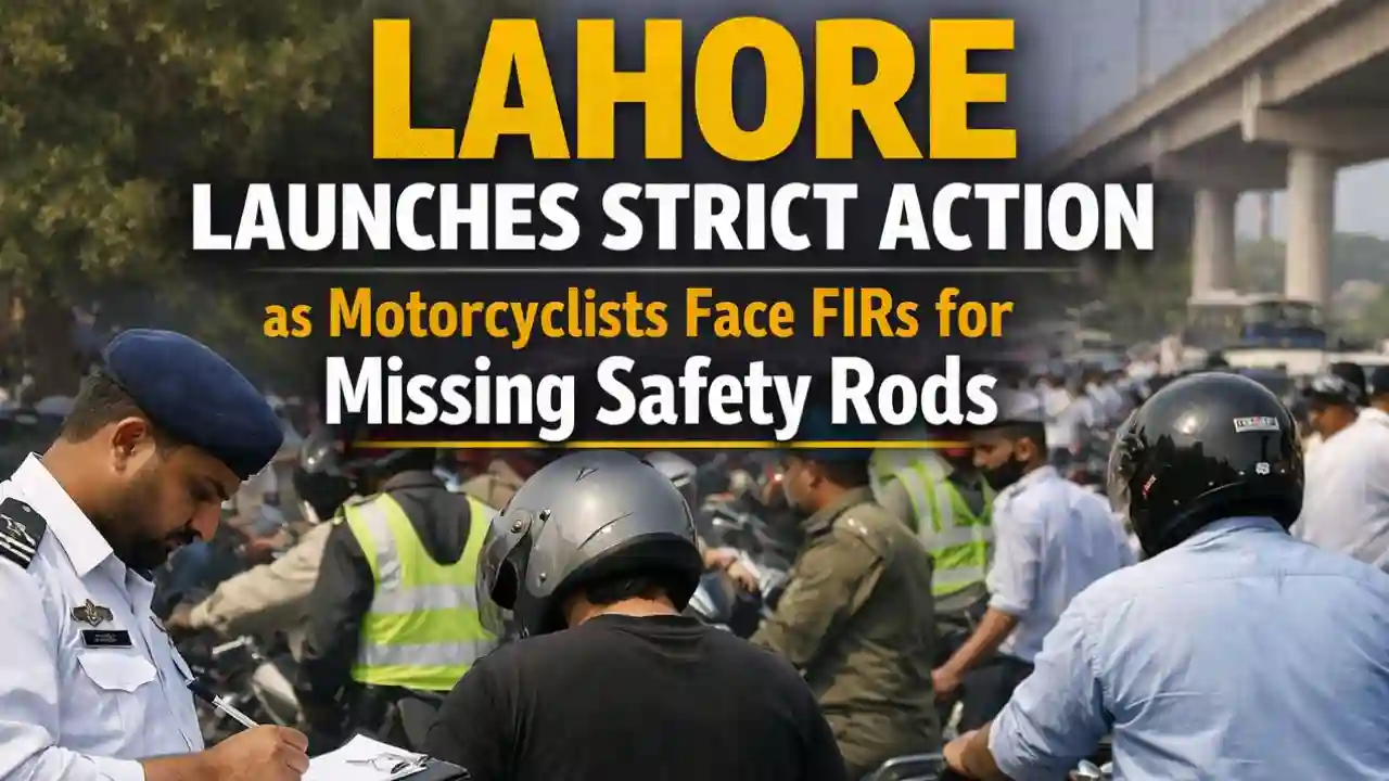 Lahore Launches Strict Action as Motorcyclists Face FIRs for Missing Safety Rods