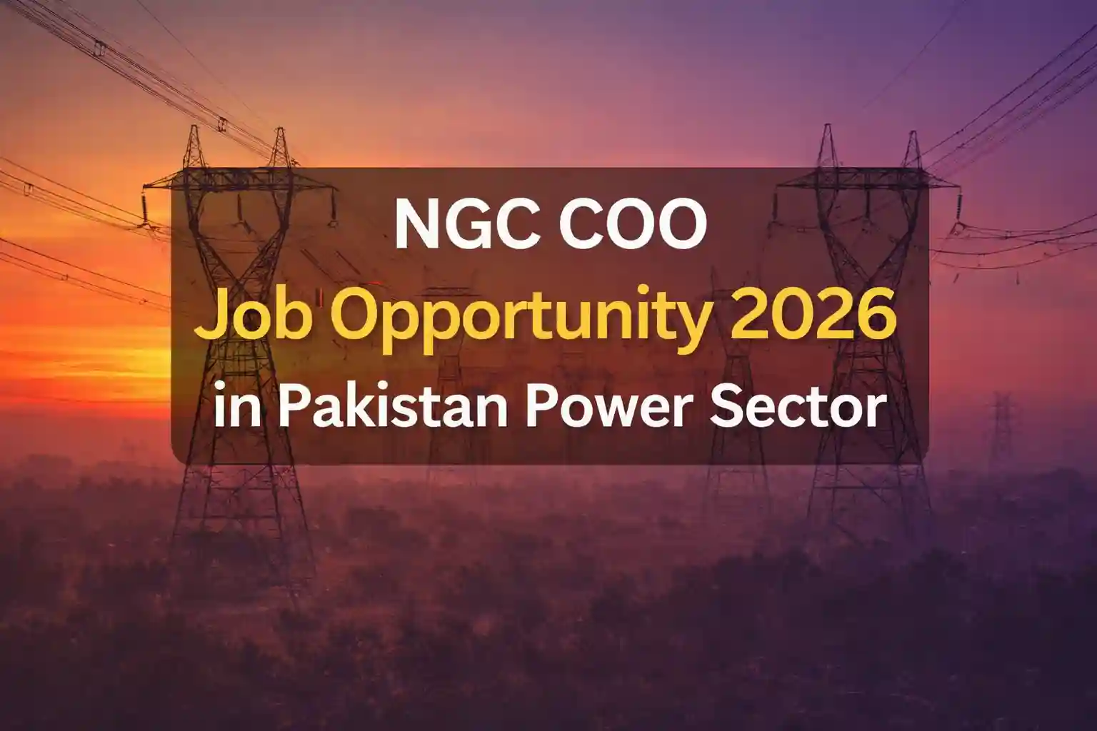 Latest Power Sector Job in Pakistan: NGC Seeks Chief Operating Officer