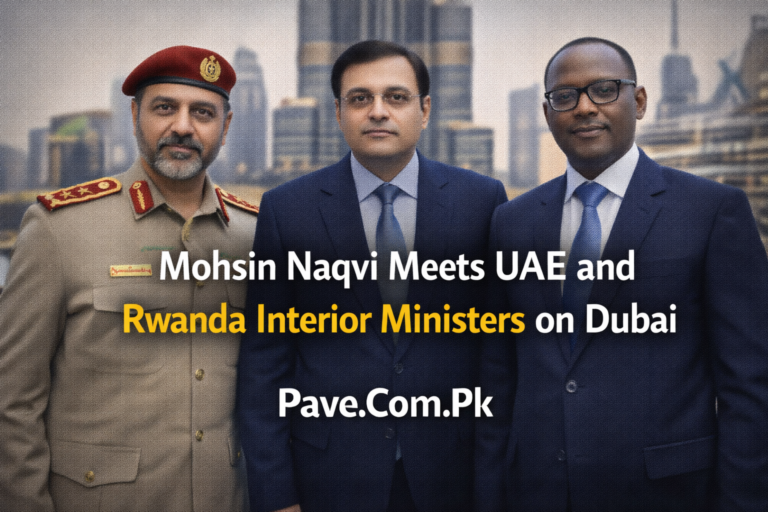 Mohsin Naqvi Meets UAE and Rwanda Interior Ministers on Dubai Visit