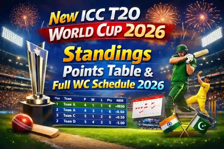 New ICC T20 World Cup 2026 Standings Points Table & Full WC Schedule 2026