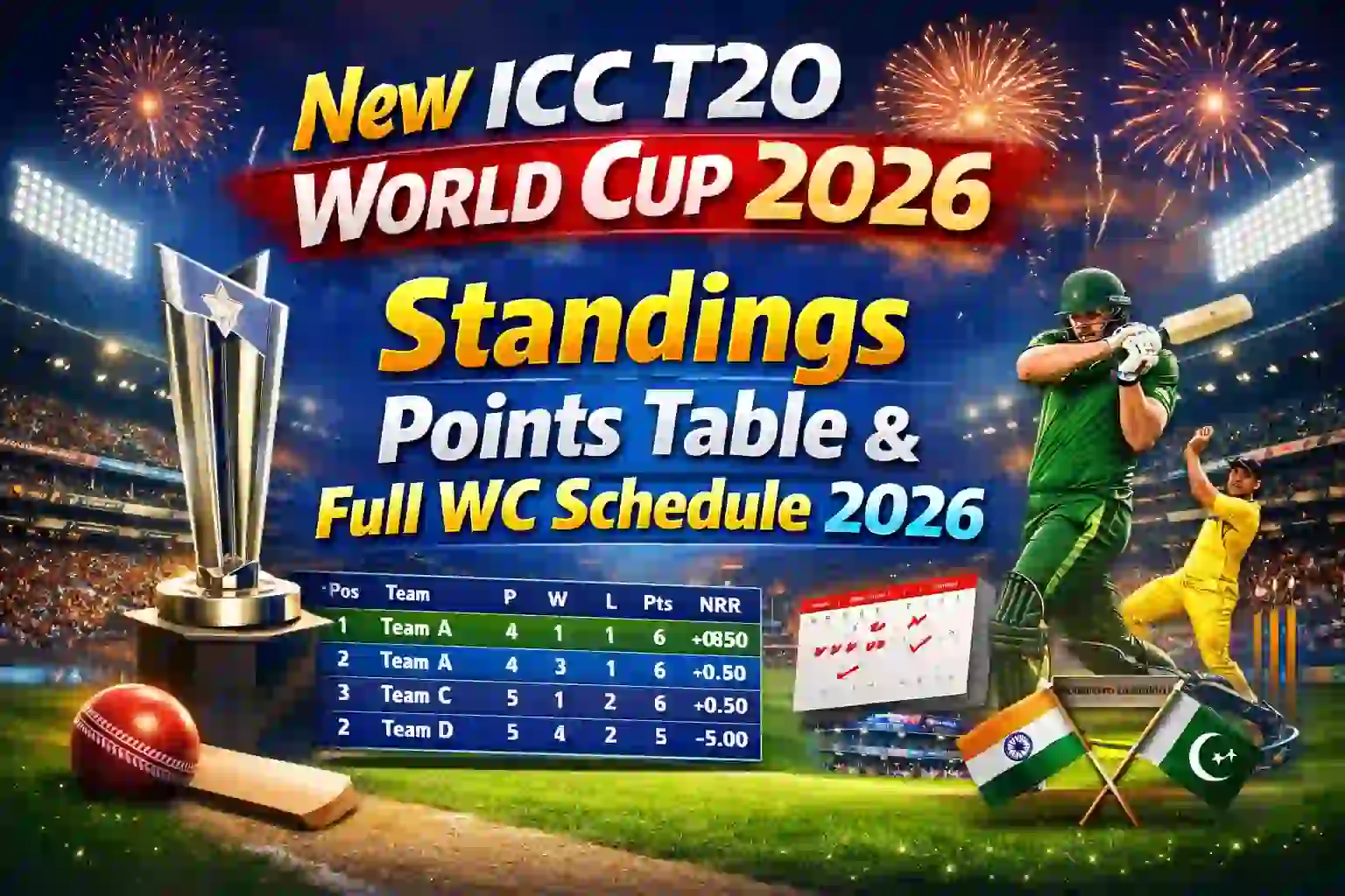 New ICC T20 World Cup 2026 Standings Points Table & Full WC Schedule 2026