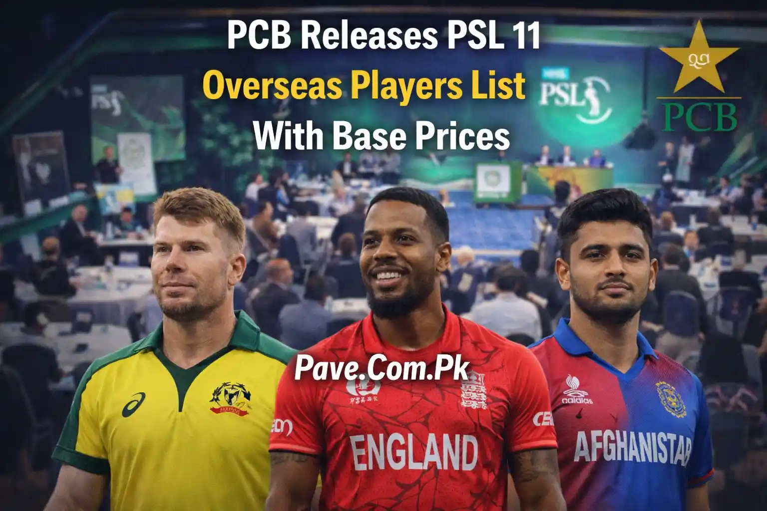 PCB Releases PSL 11 Overseas Players List With Base Prices