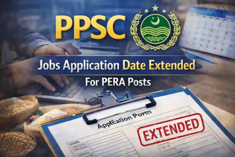 PPSC Jobs Application Date Extended For PERA Posts – Check Which PPSC Posts Deadline Is Extended 6 PPSC PERA Jobs Application Date Extended 2026