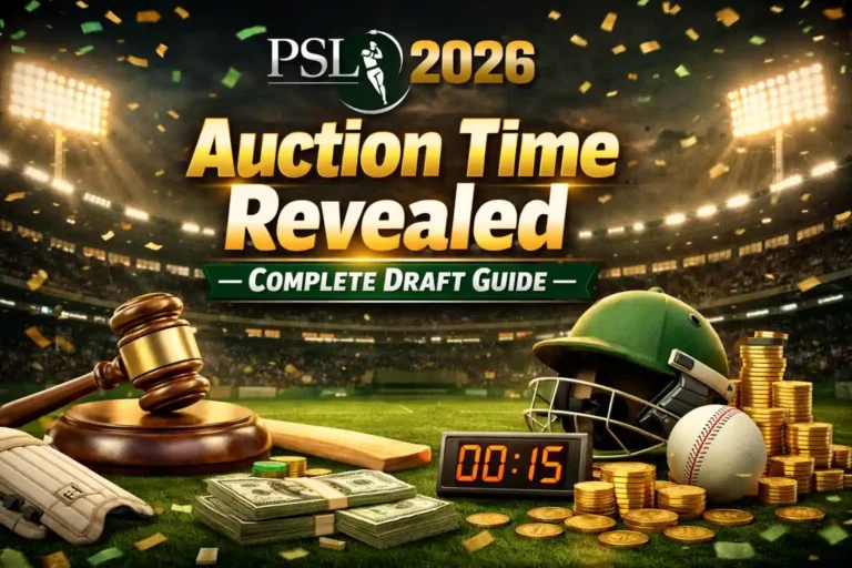 PSL 2026 Auction Time Revealed – Complete Draft Guide 2 PSL 2026 Auction Time Revealed