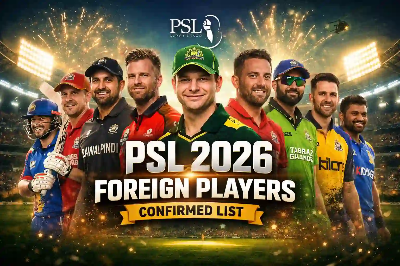 PSL 2026 Foreign Players Confirmed List 1 PSL 2026 Foreign Players Confirmed List