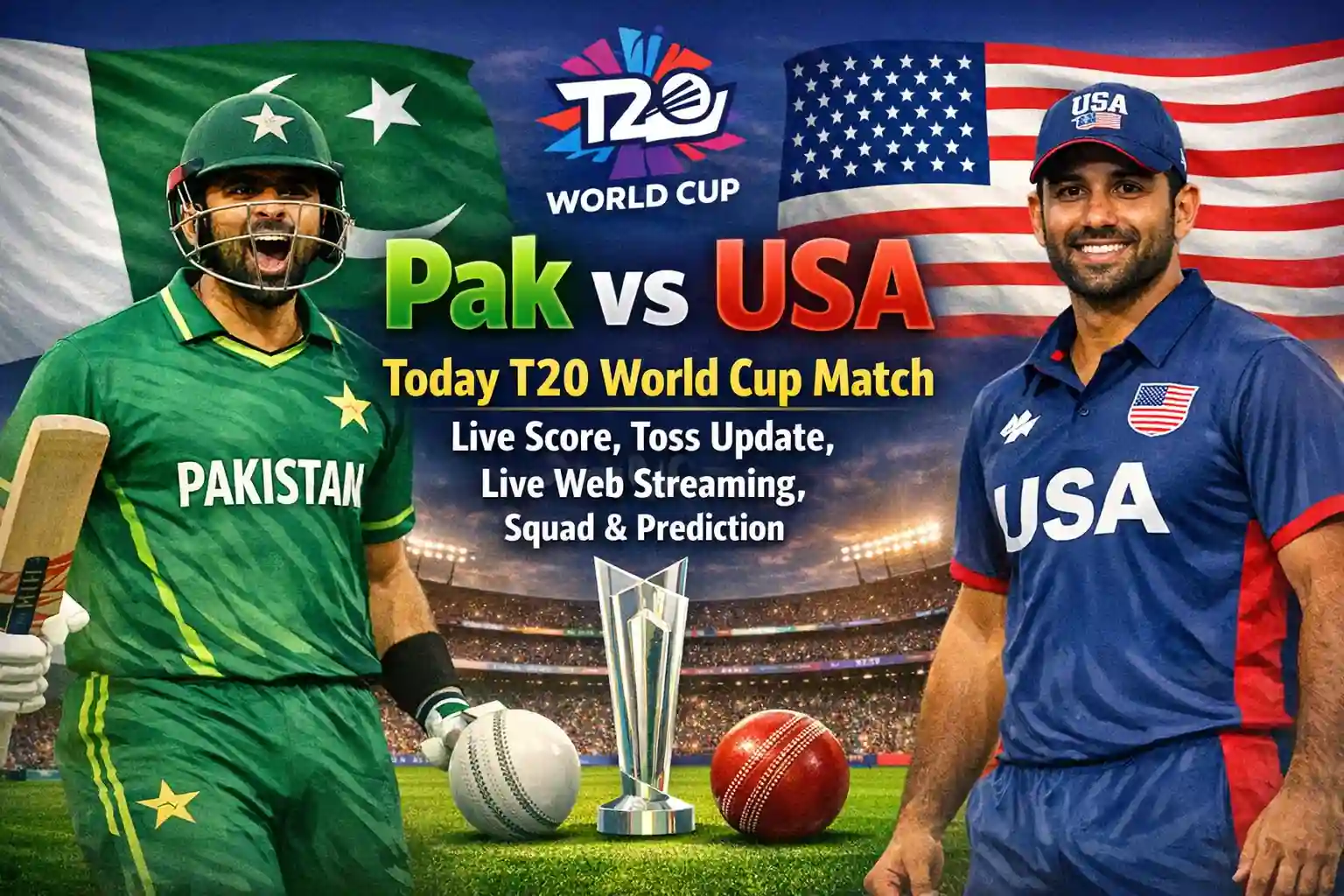 Pak vs USA Today T20 World Cup Match Live Score, Toss Update, Live Web Streaming, Squad & Prediction 1 Pak vs USA Today T20 World Cup Match Live Score