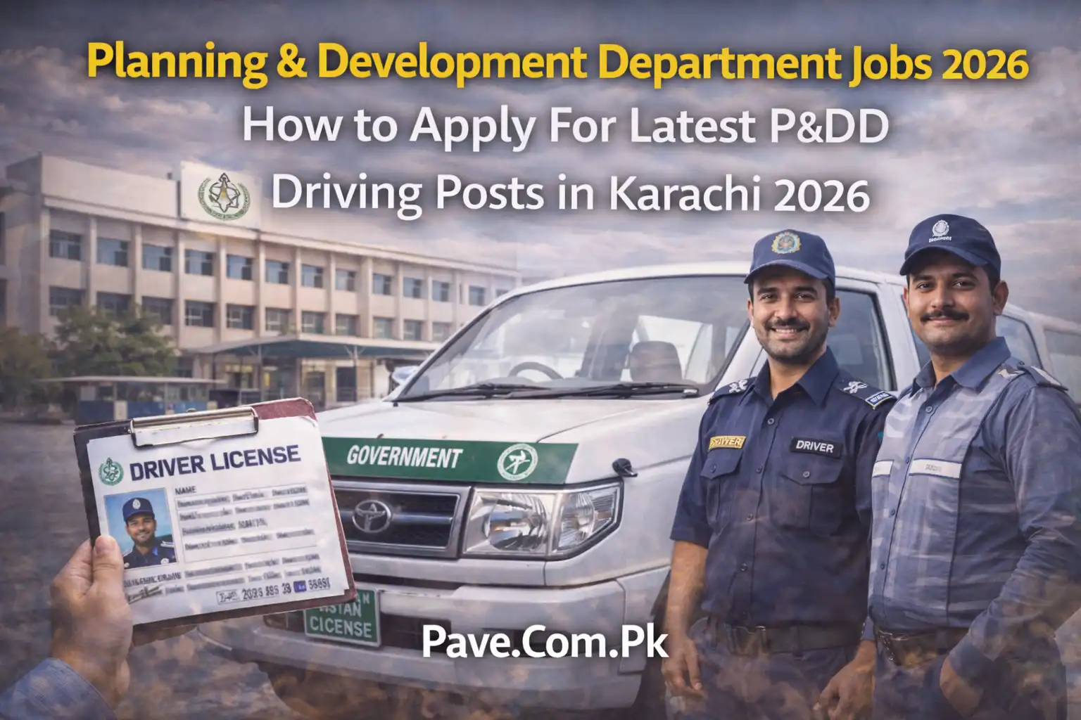 Planning & Development Department Jobs 2026 How to Apply For Latest P&DD Driving Posts in Karachi 2026