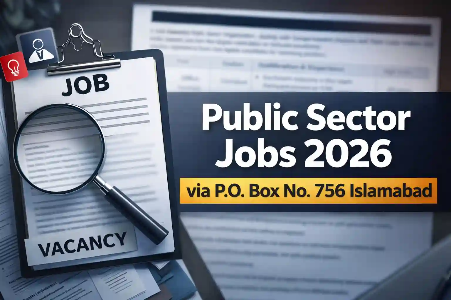 Public Sector Jobs 2026 via P.O. Box No. 756 Islamabad