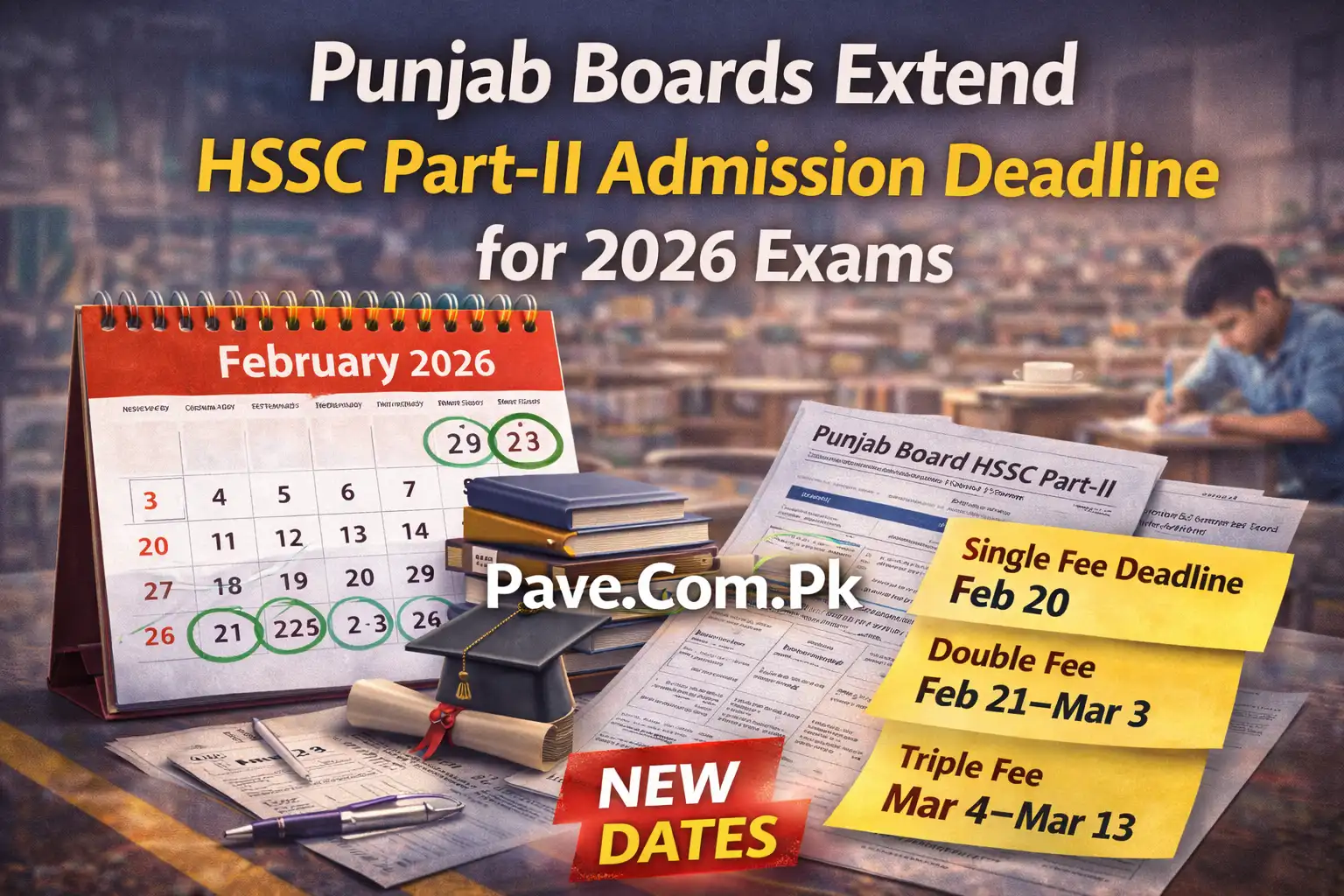 Punjab Boards Extend HSSC Part-II Admission Deadline for 2026 Exams