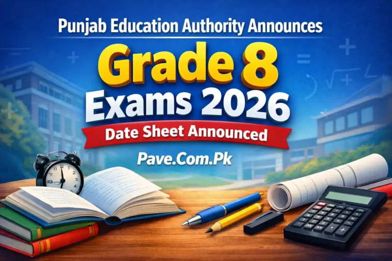 Punjab Education Authority Announces Grade 8 Exams 2026 Date Sheet