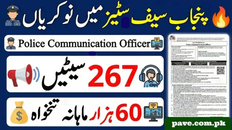 Punjab Safe Cities Authority Announces 267 Police Communication Officer Jobs 2026 10 PSCA Jobs 2026 in Punjab