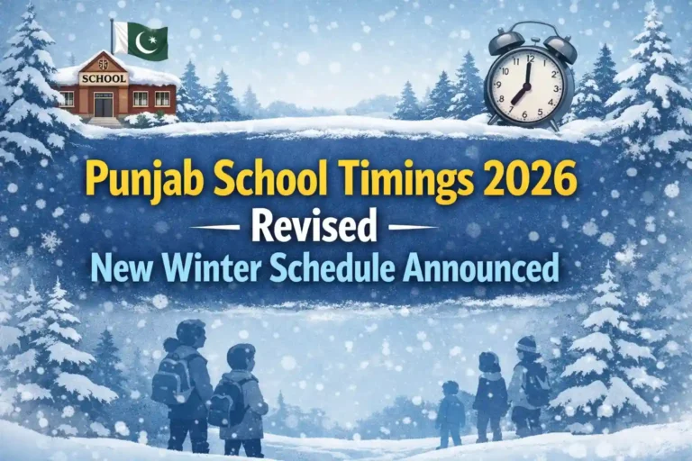 Punjab School Timings 2026 Revised – New Winter Schedule Announced 1 Punjab School Timings 2026 Revised