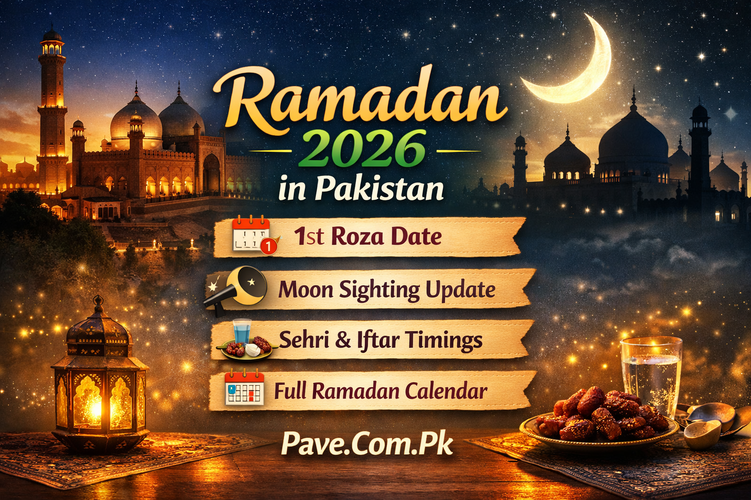 Ramadan 2026 in Pakistan – 1st Roza Date Moon Sighting Full Calendar