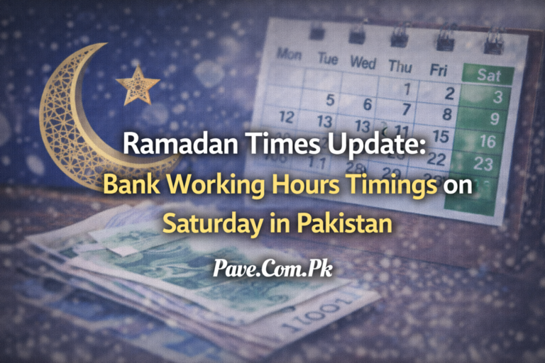 Ramadan Times Update: Bank Working Hours Timings on Saturday in Pakistan