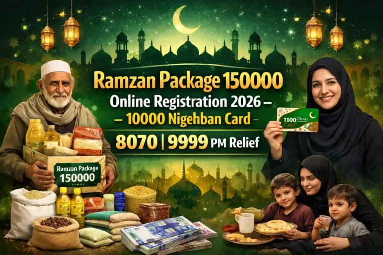 Ramzan Package 15000 Online Registration 2026 – 10000 Nigehban Card 8070 | 9999 PM Relief 5 Ramzan Package 150000 Online Registration 2026
