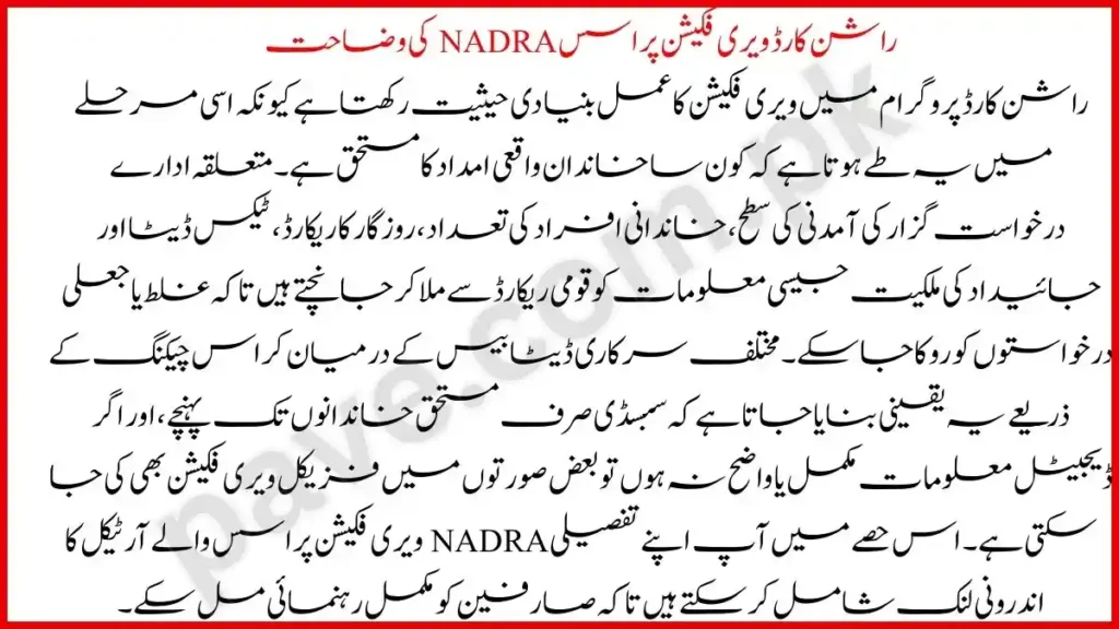 Rashan Card Verification Process NADRA Explained