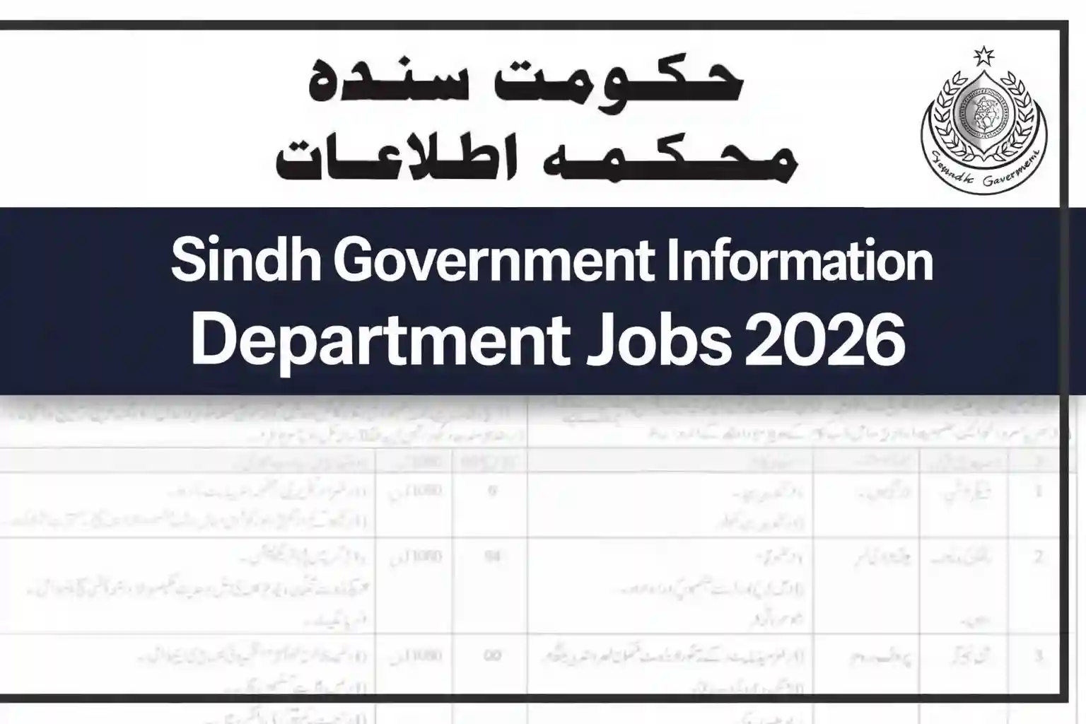 Sindh Government Jobs 2026