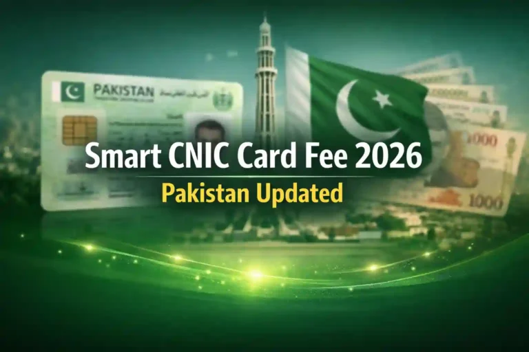 Smart CNIC Card Fee 2026 Pakistan Updated