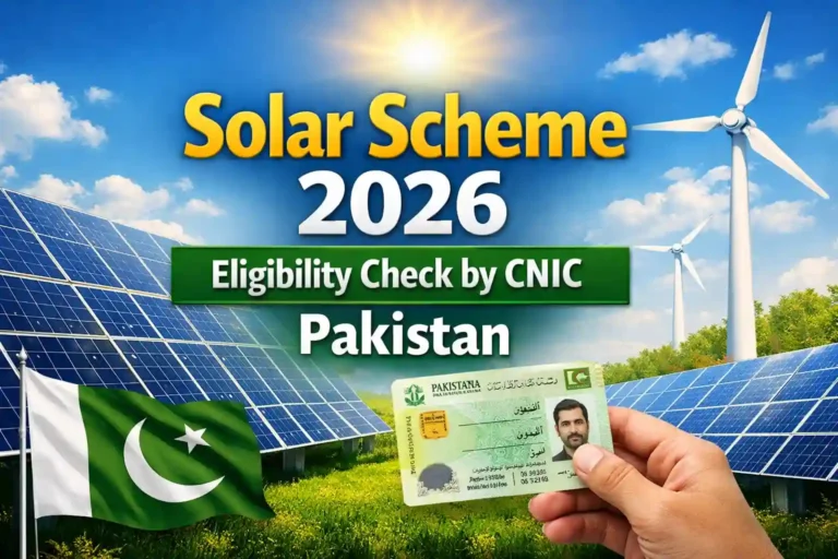 Solar Scheme 2026 Eligibility Check by CNIC Pakistan 8 Solar Scheme 2026 Eligibility Check by CNIC Pakistan