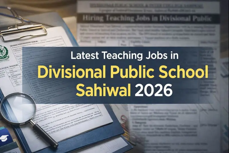 Teaching Jobs in Divisional Public School Sahiwal 2026