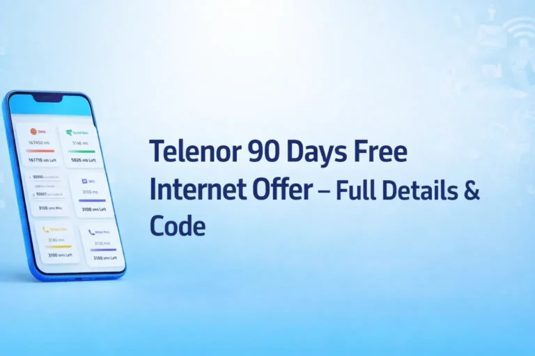 Telenor 90 Days Free Internet Offer – Full Details & Code
