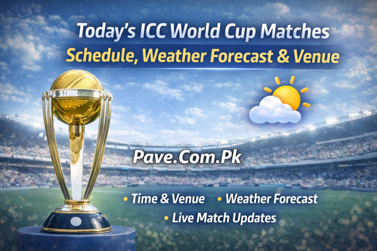 Today’s ICC World Cup Matches Schedule, Weather Forecaste and Venue