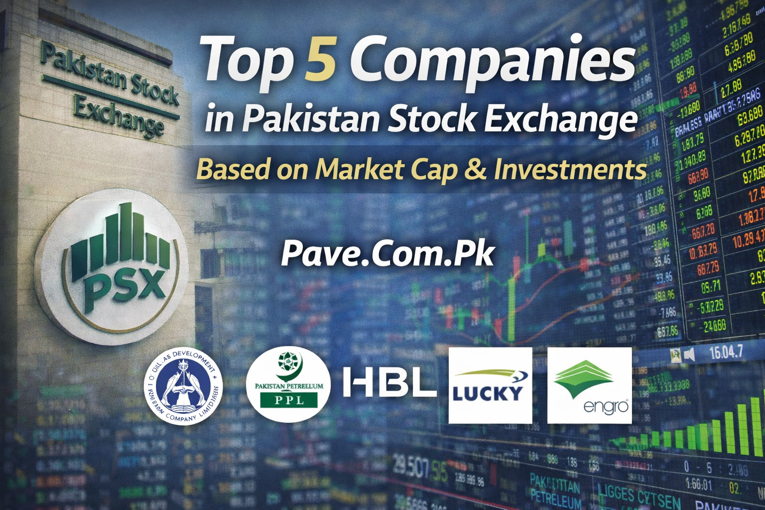 Top 5 Companies in Pakistan Stock Exchange Based on Market Cap & Investments 1 Top 5 Companies in Pakistan Stock Exchange Based on Market Cap Investments